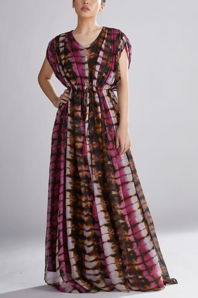 Multicoloured shaded kaftan