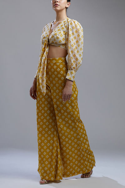 Printed tie top and palazzos set