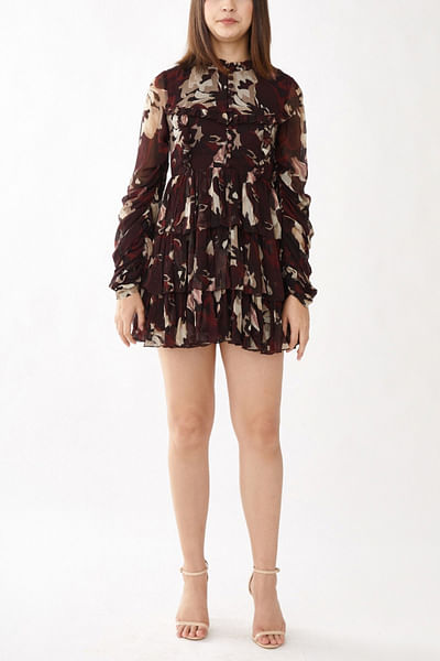 Floral printed frill dress