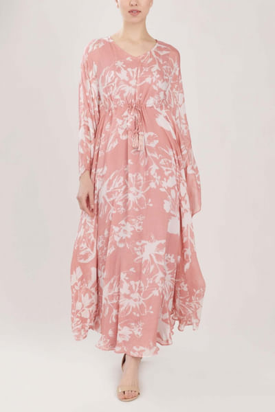 Pink floral kaftan