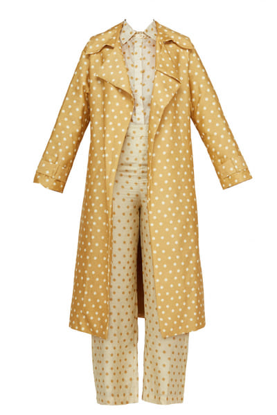 KoAi Yellow printed trench set KOISEPT19018
