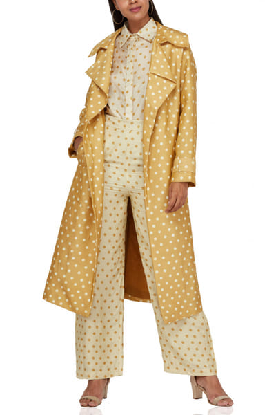 KoAi Yellow printed trench set KOISEPT19018