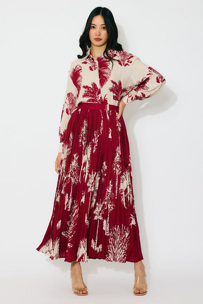 Beige and red printed shirt
