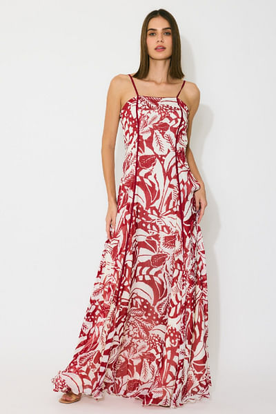 Off-white and red printed dress