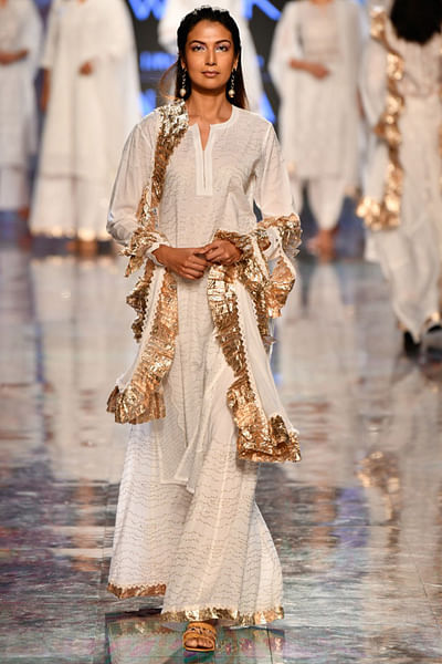 Classic white sharara set