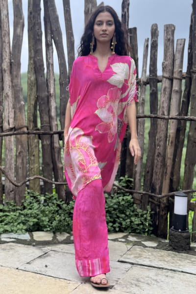 Pink floral printed co-ords