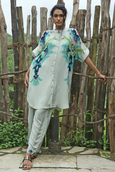 Grey floral printed co-ords