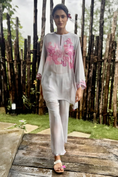 Pink embroidered co-ords