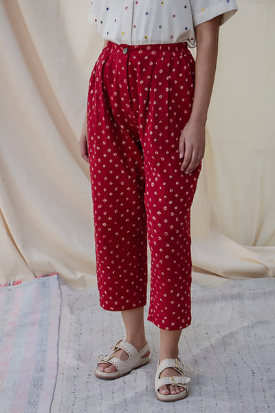 Meld studio Red bandhani pants MELDAUG26D252712