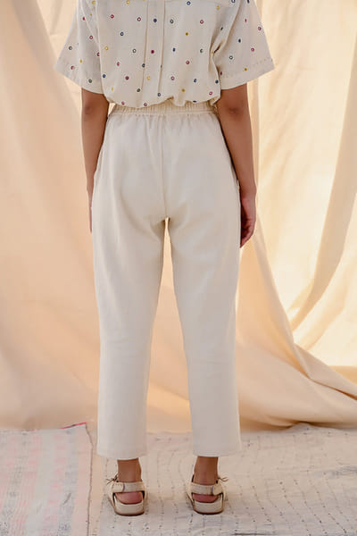 Meld studio White kala cotton pants MELDAUG26D151883