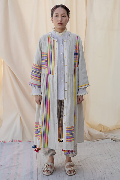Meld studio Multicoloured handwoven checks dress MELDAUG26D252715