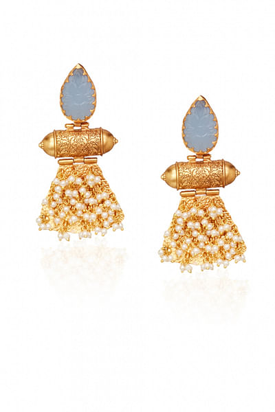 Gold fringed earrings