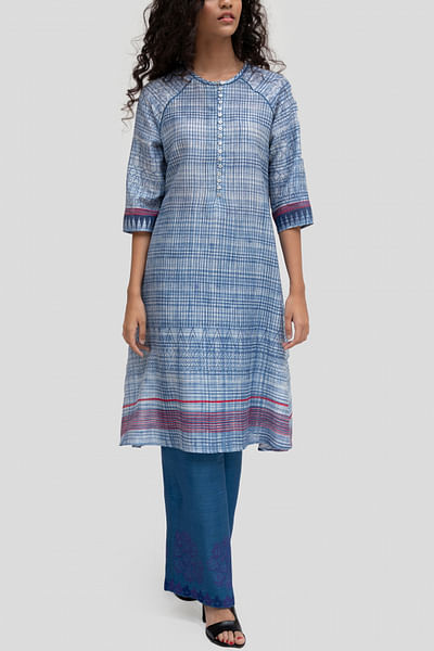 Blue signature printed tunic 