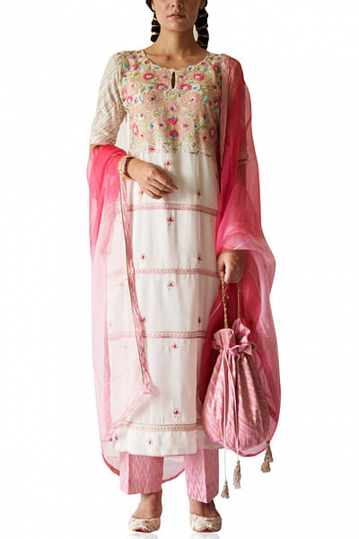 White floral kurta set