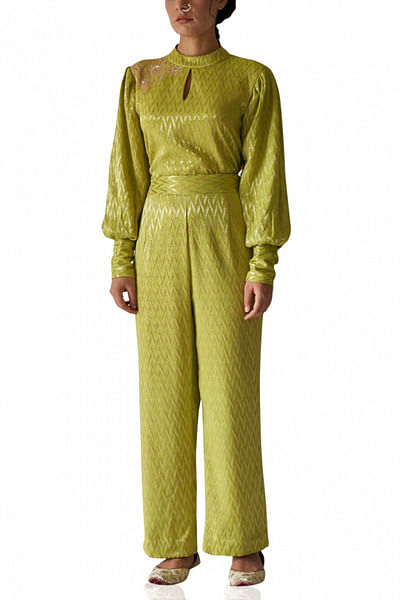Mint patterned jumpsuit