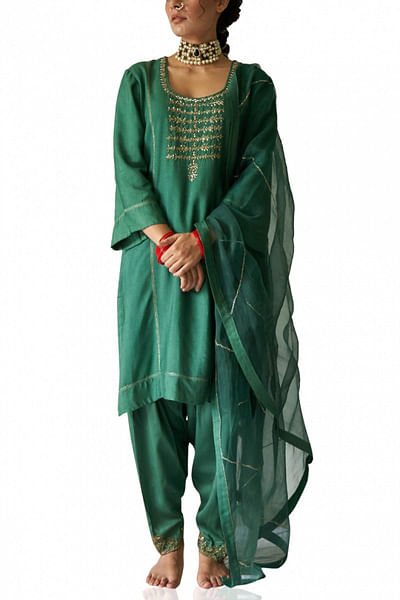 Green kurta and salwar set
