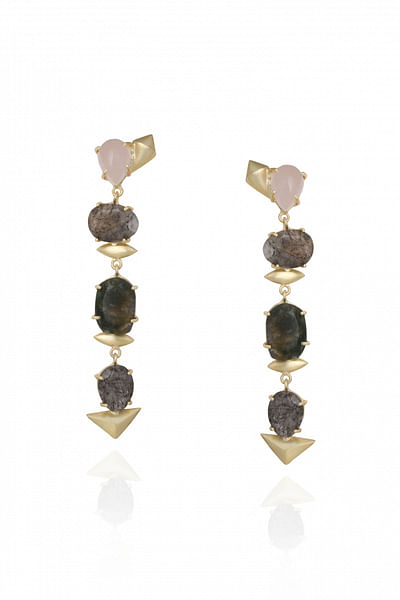 Multi-stone dangling earrings