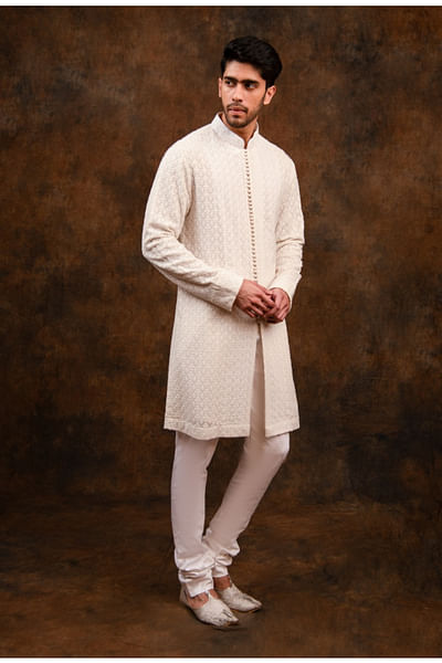 White embroidered kurta