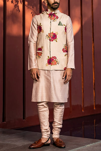 Kalista Blush pink bandi and kurta set KTAJUNE2220