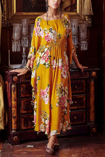 Orange printed kaftan