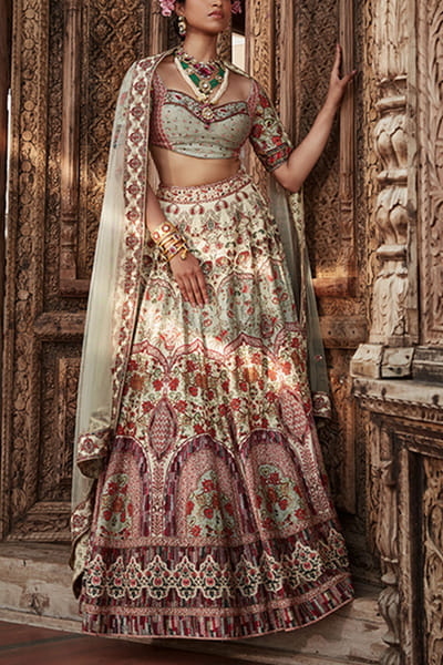 Kalista Ivory embroidered lehenga set KTAZAHRA2203