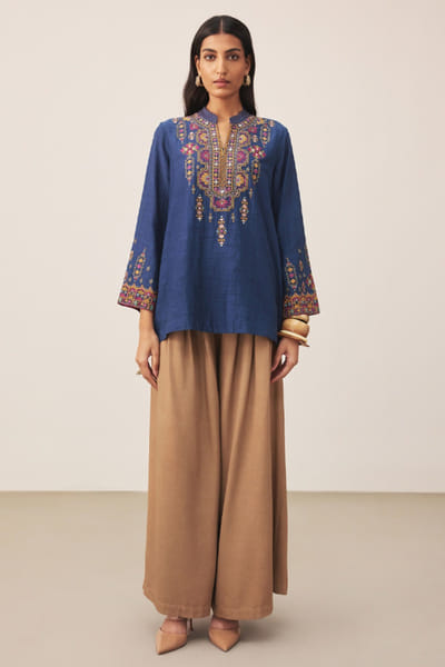 Ritu Kumar Blue embroidered kurti RITUJUN26D347305