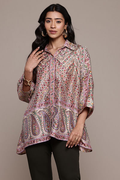 Multicolour paisley printed top