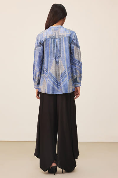 Ritu Kumar Blue geometric print kurti RITUJUN26D347311