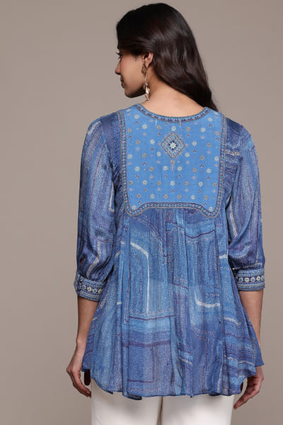 Ritu Kumar Blue textured patterned and embroidered kurti RITUJUN26D347307