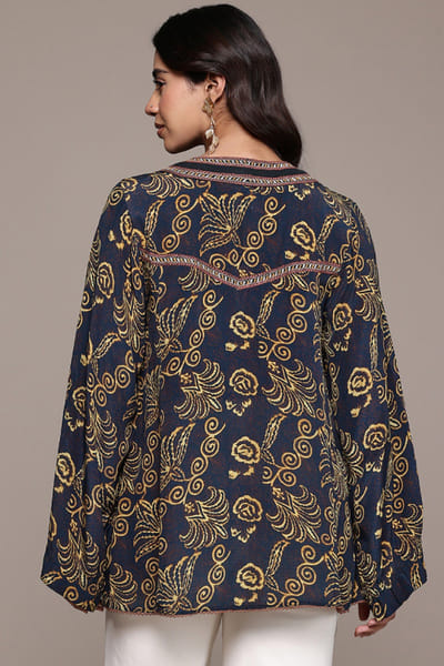 Ritu Kumar Black printed and embroidered kurti RITUMAY26D245551