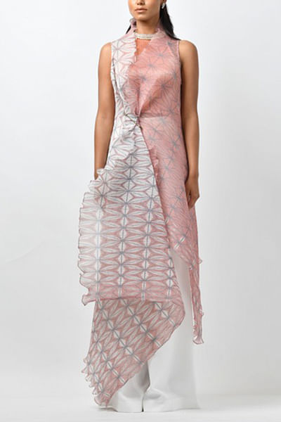 Salmon pink printed tunic