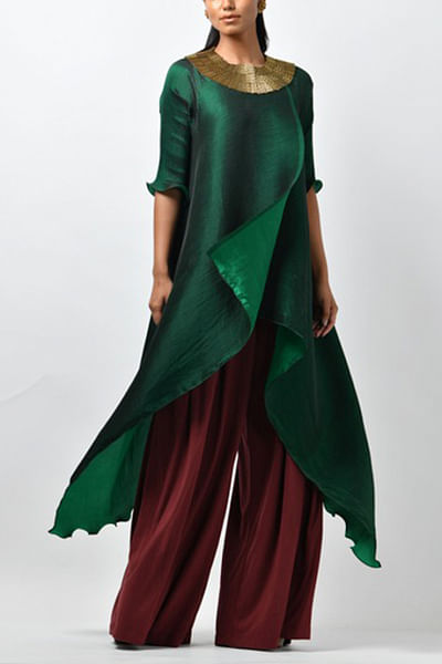 Emerald wrap tunic