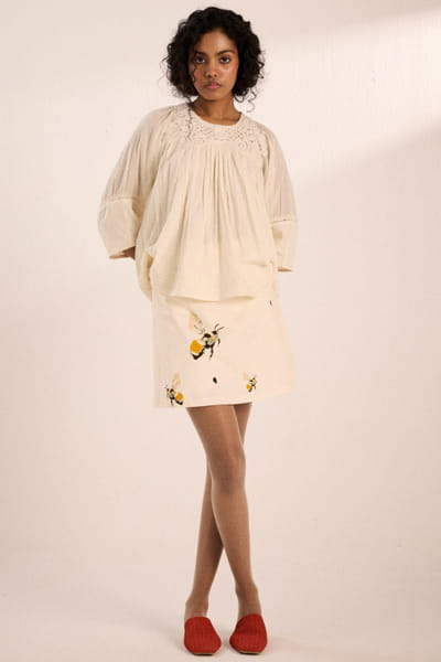 White lace detail top