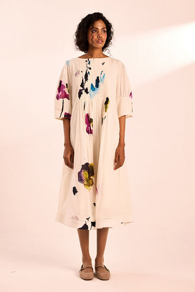 White floral printed dress