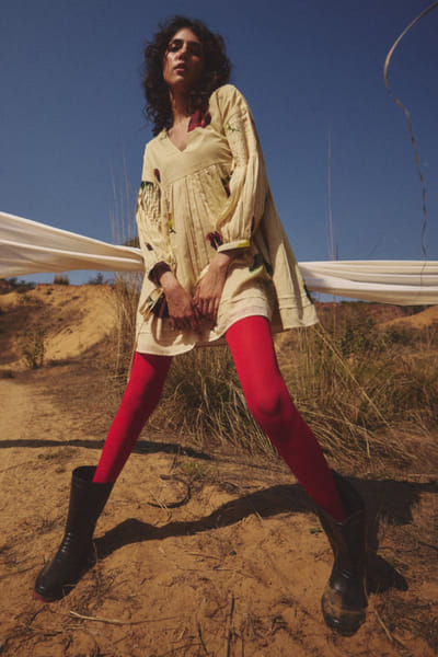 Butter yellow floral printed dress