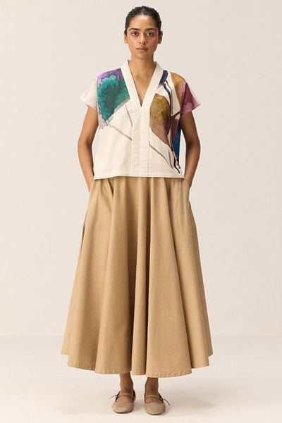 Beige oxford skirt