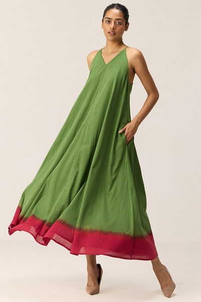 Green strappy dress