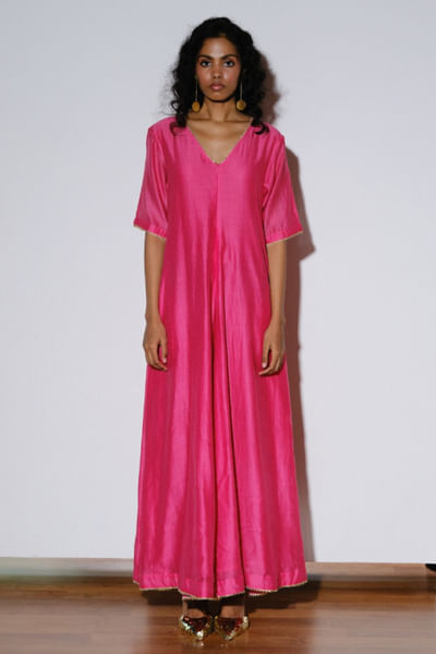 Pink bijiya gota embroidered jumpsuit