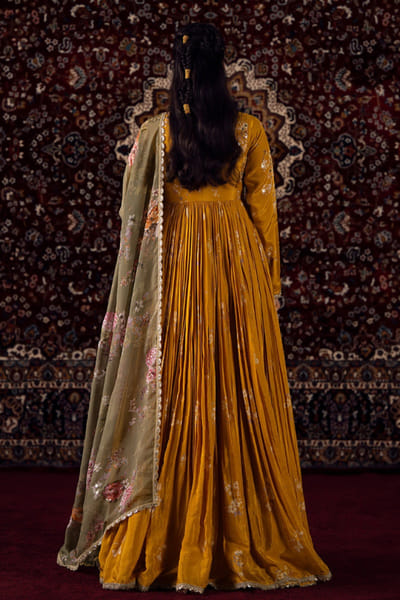 Lashkaraa Yellow embellished anarkali set LASHJUN26D148183
