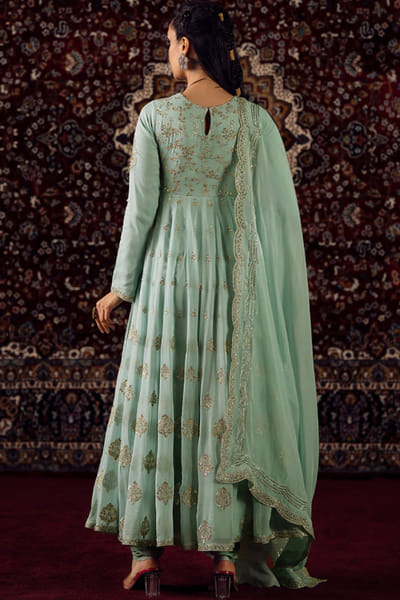 Lashkaraa Mint green embellished anarkali set LASHJUN26D148188
