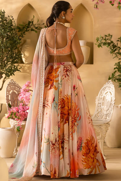 Lashkaraa Multicolour floral embroidered lehenga set LASHJUL26D149624