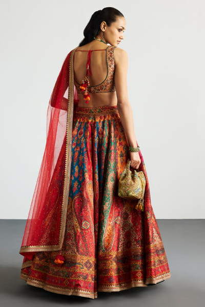 Ri Ritu Kumar Multicolor embroidered block print lehenga set RIRIMAY26D145555
