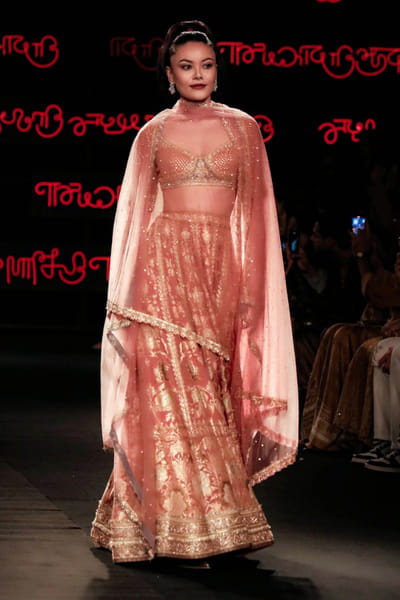 Ri Ritu Kumar Pink aari and zardozi embroidered lehenga set RIRIMAY26D145563