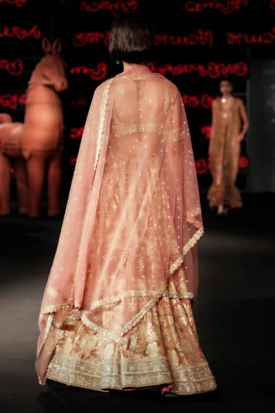 Ri Ritu Kumar Pink aari and zardozi embroidered lehenga set RIRIMAY26D145563