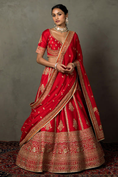 Ri Ritu Kumar Red and gold embroidered lehenga set RIRIMAY26D145569