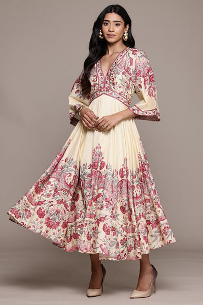Off-white floral printed dress
