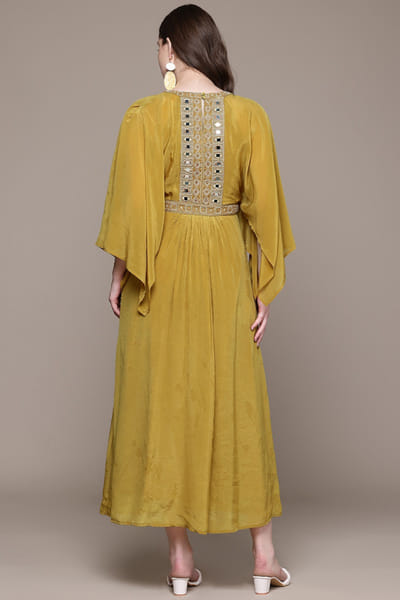 Ritu Kumar Yellow embroidered midi dress RITUMAY26D245534