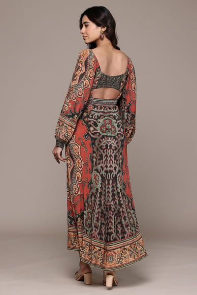 Ritu Kumar Rust geometric print dress RITUJUN26D347295