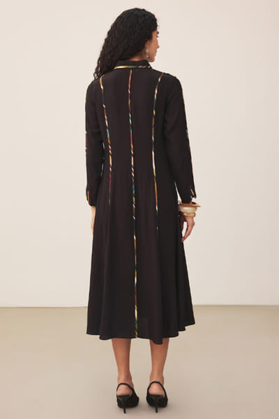 Ritu Kumar Black vertical striped midi dress RITUJUN26D347298