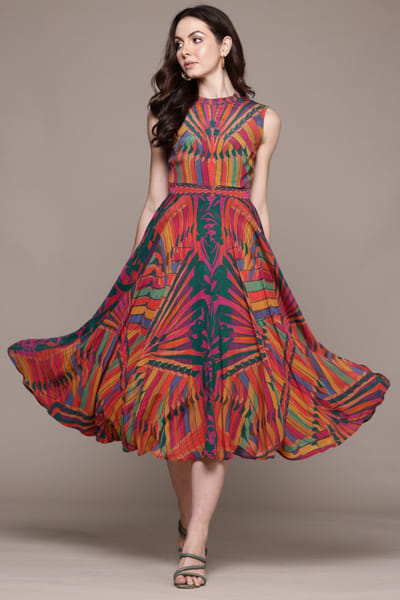 Multicolour printed dress